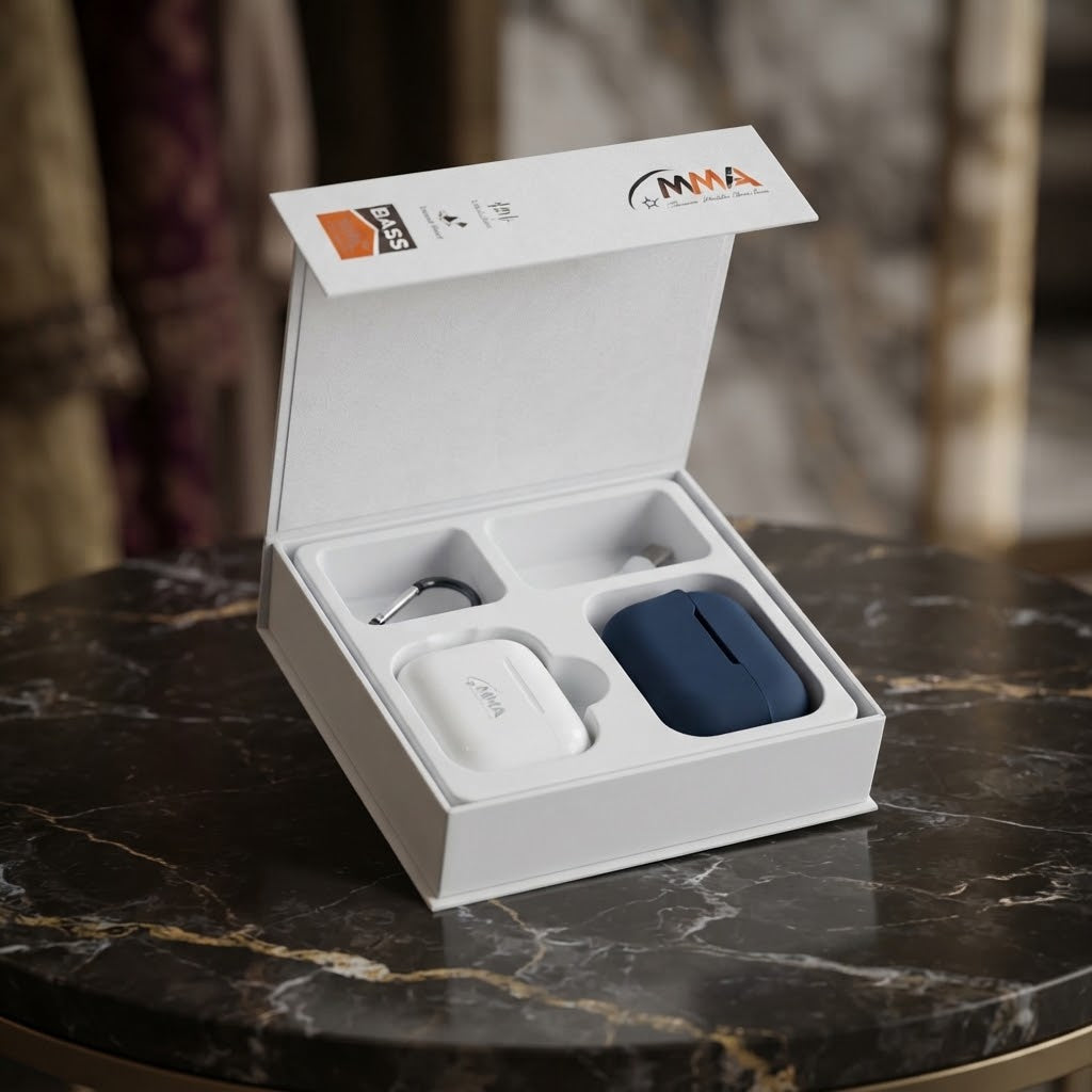 MMA 20 Hour Ultra-Bass True Wireless Earbuds Waterproof - 1 Box Includes 2 Earbuds| Random Color