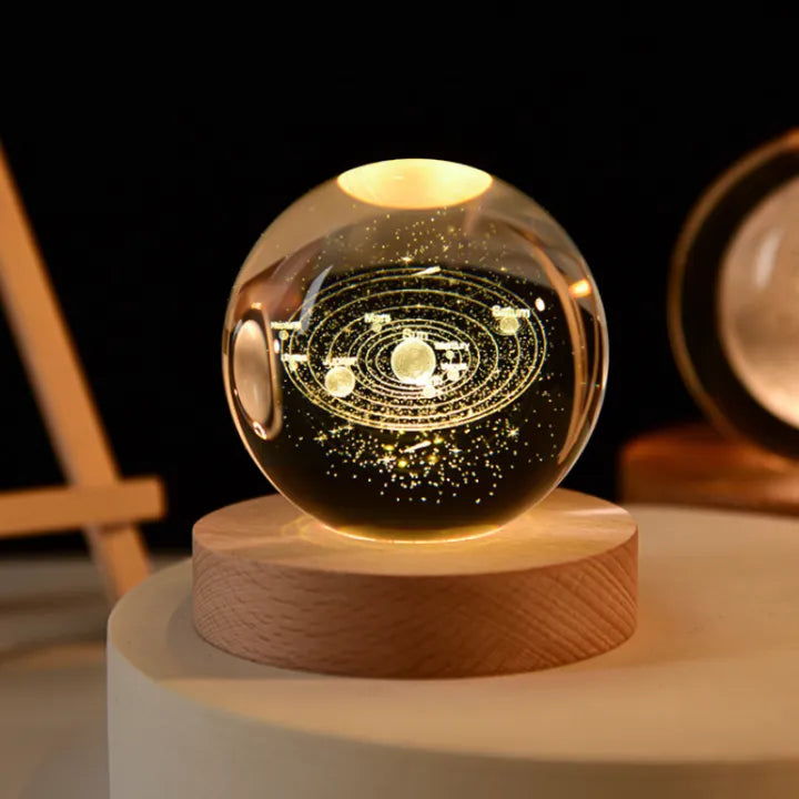 3D Ball Crystal Glass LED Table Lamp - Random Design